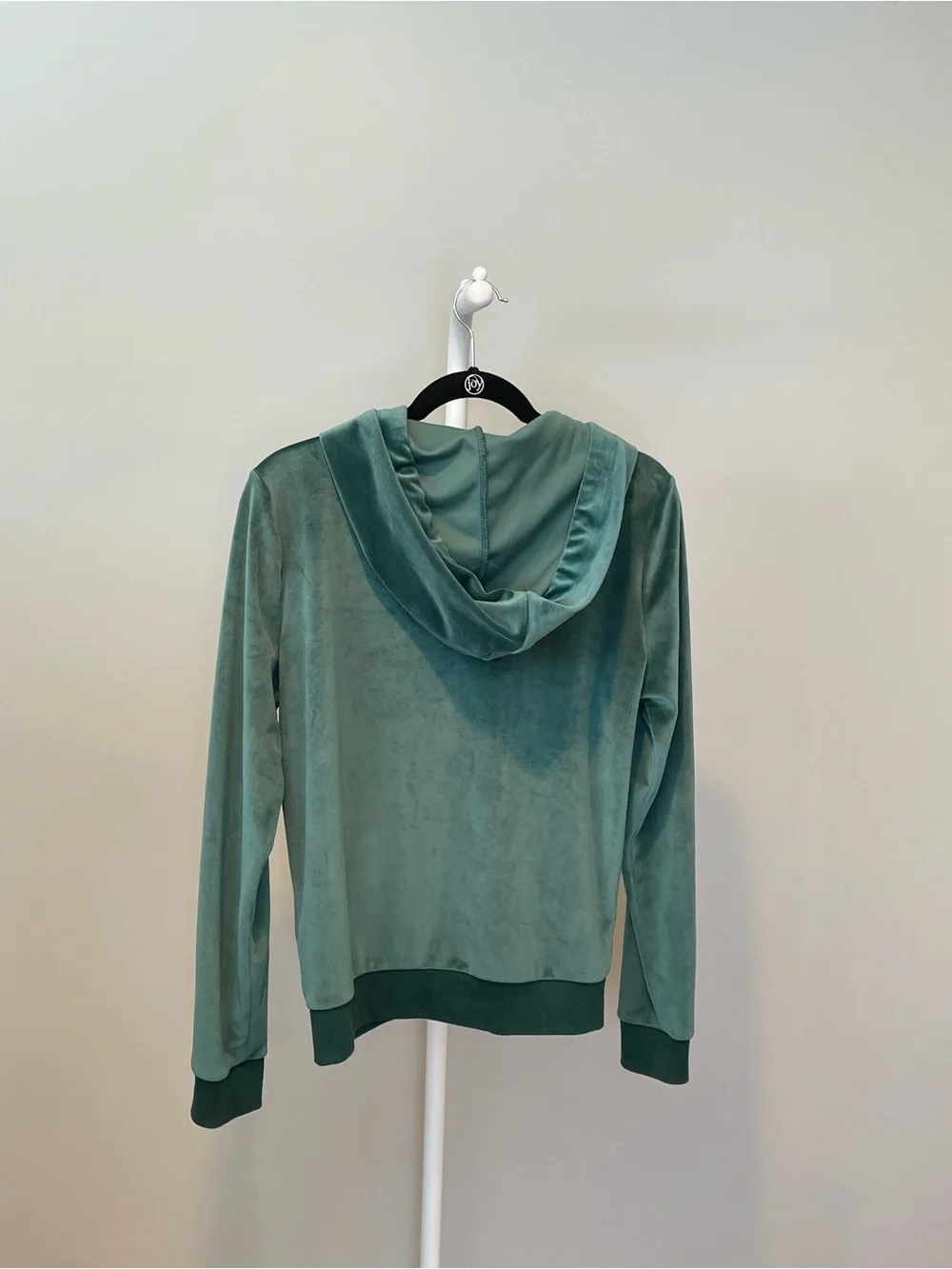 PINK Victoria's Secret Green Velour Zip Hoodie - Small